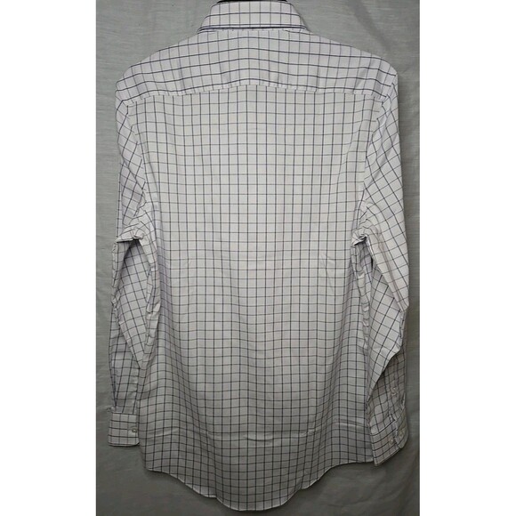 Stafford Sweat Repel Long Sleeve Button Shirt, Berg Blue Plaid, 14-14½ x 32-33 - Picture 6 of 6